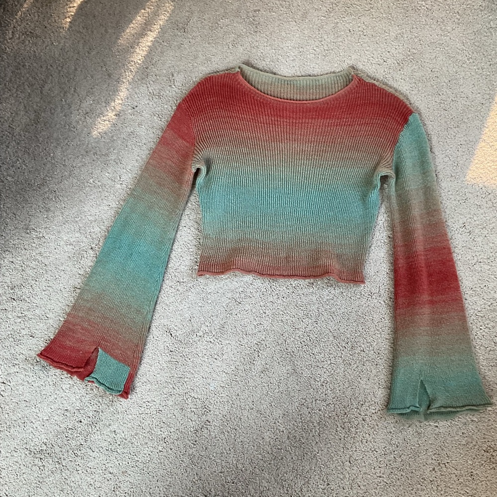 🪸 SHEIN Multicolor Ombre Bell Sleeve Top